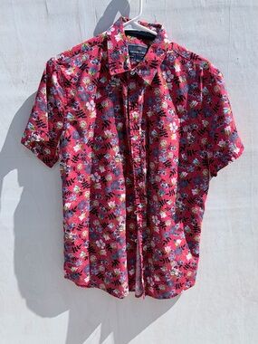 Nickel & Iron Men's Floral Tropical Resortwear Beach Button-Down Shirt M